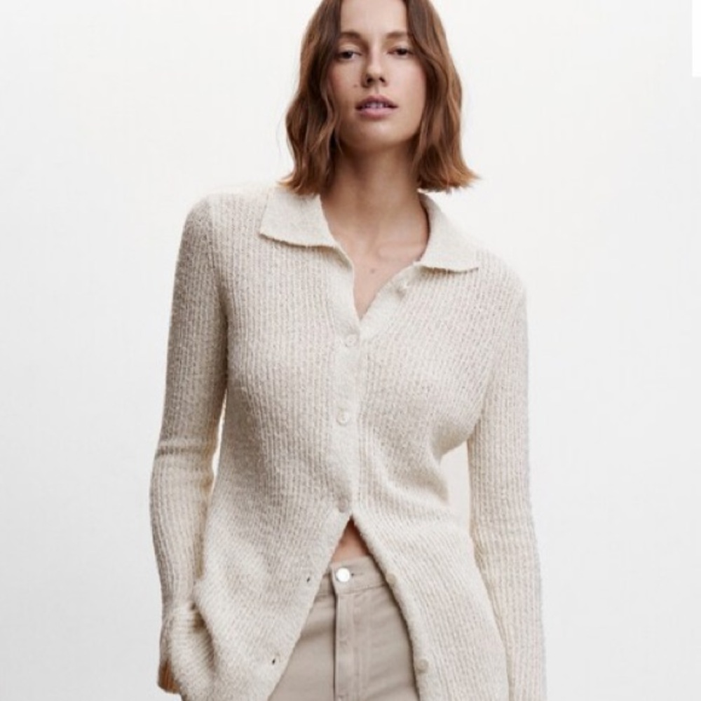 Mango Long Sweater With Collar